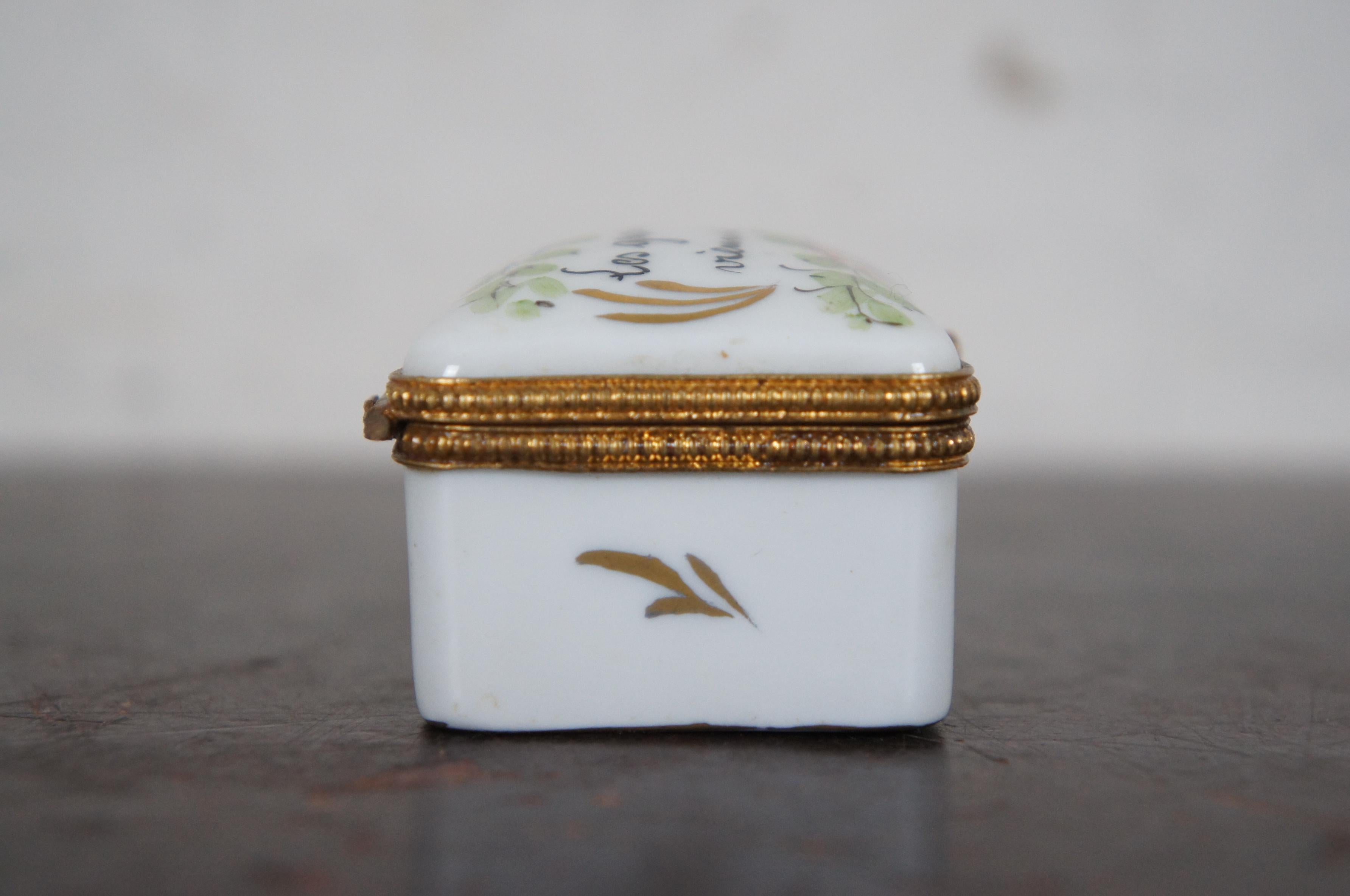 French Provincial French Porcelain Limoges Trinket Keepsake Box Viennent du Coeur