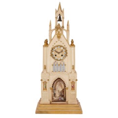 French Porcelain Mantel Clock by Dagoty and Honore