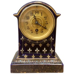 Antique French Porcelain Mantel Clock