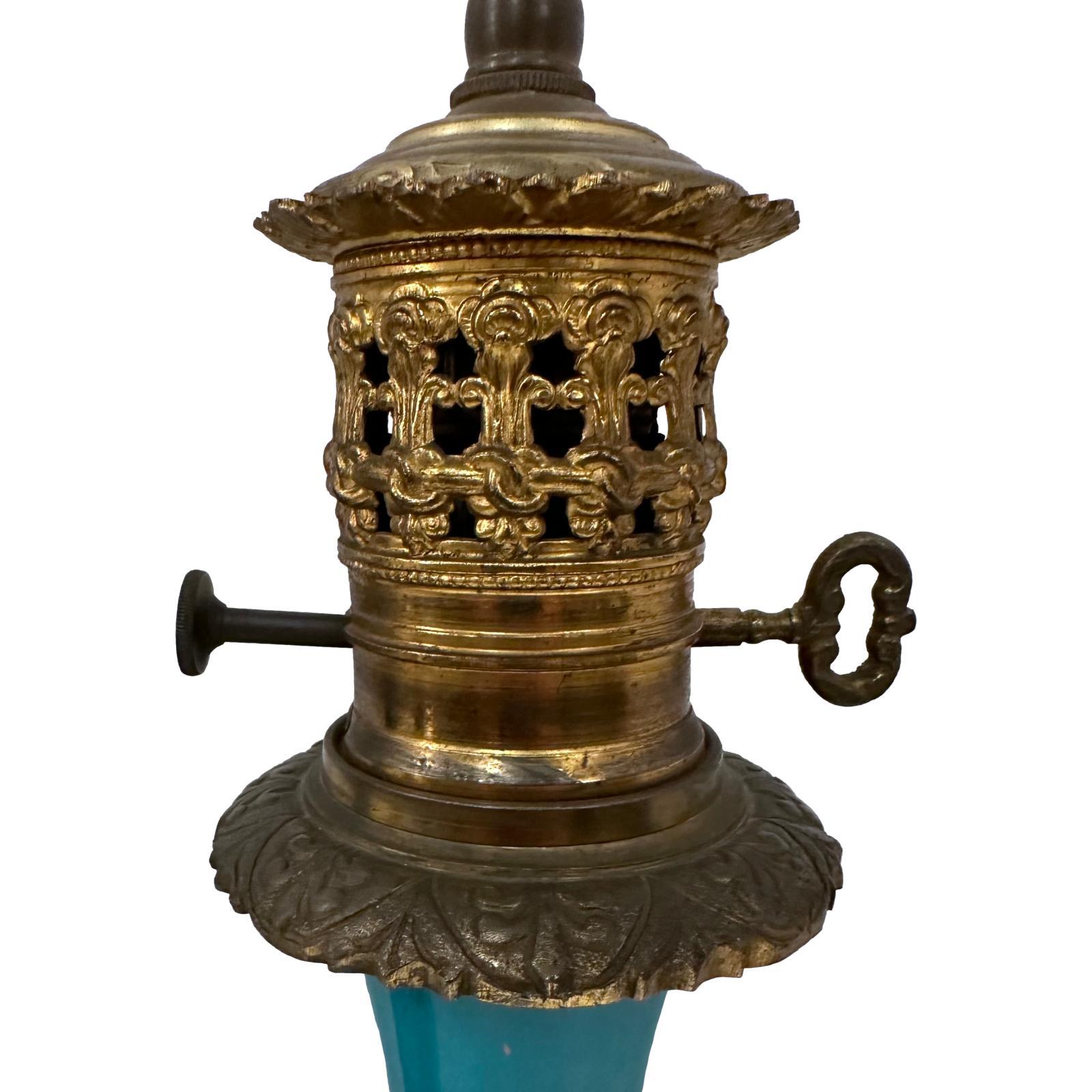 French Porcelain Oil Lamps In Good Condition For Sale In New York, NY