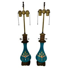 Antique French Porcelain Oil Lamps