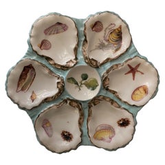 French Porcelain Oyster Plate "Haviland pour Gilman Collamore", 19th Century