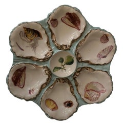 French Porcelain Oyster Plate "Haviland Pour Gilman Collamore", 19th Century