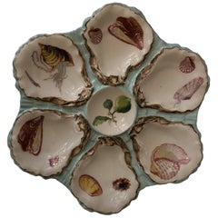 French Porcelain Oyster Plate "Haviland Pour Gilman Collamore", 19th Century