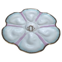 French Porcelain Oyster Plate Limoges Circa 1900