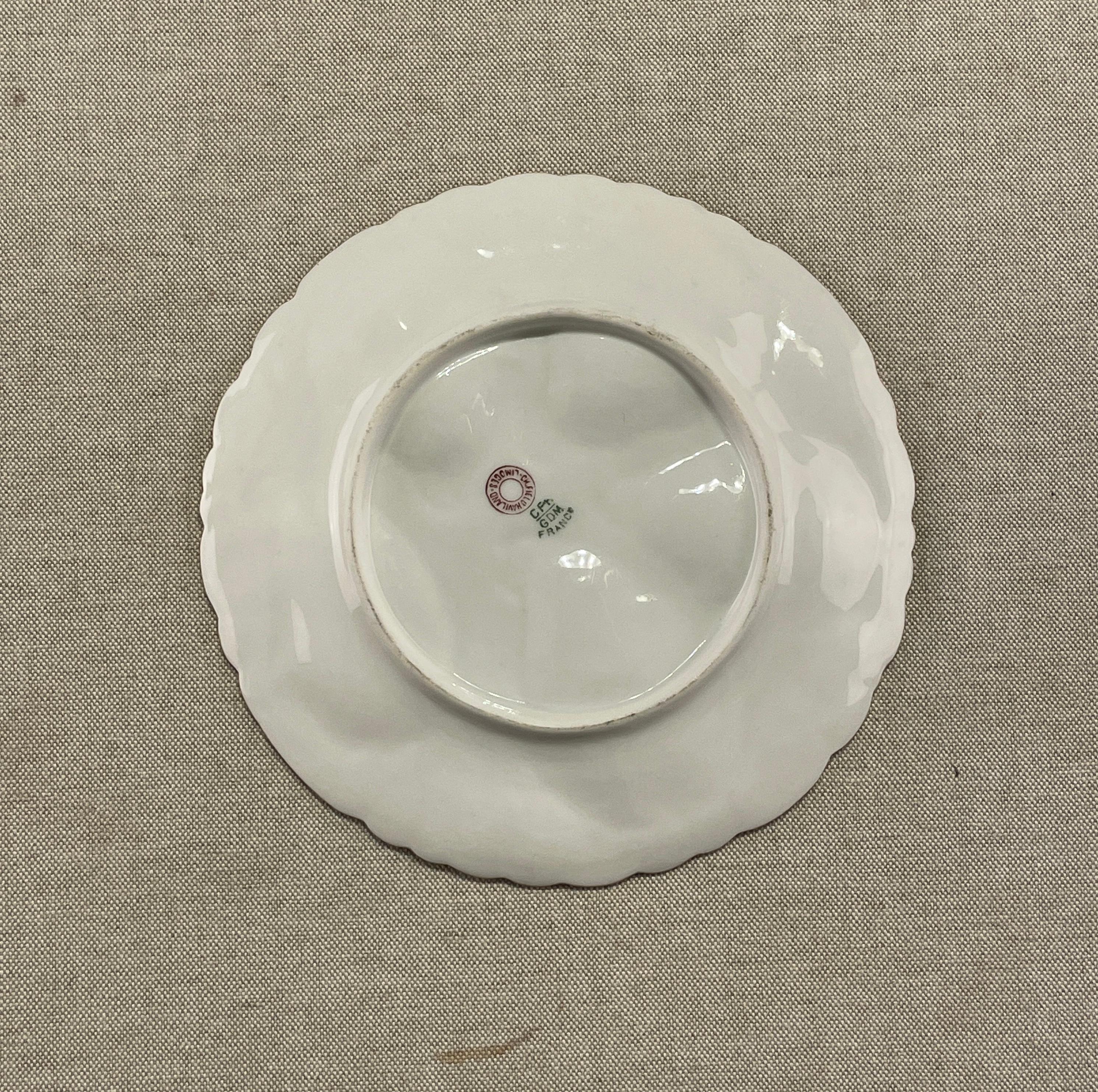 French Porcelain Oyster Plates Haviland Limoges, Set of 6  For Sale 4