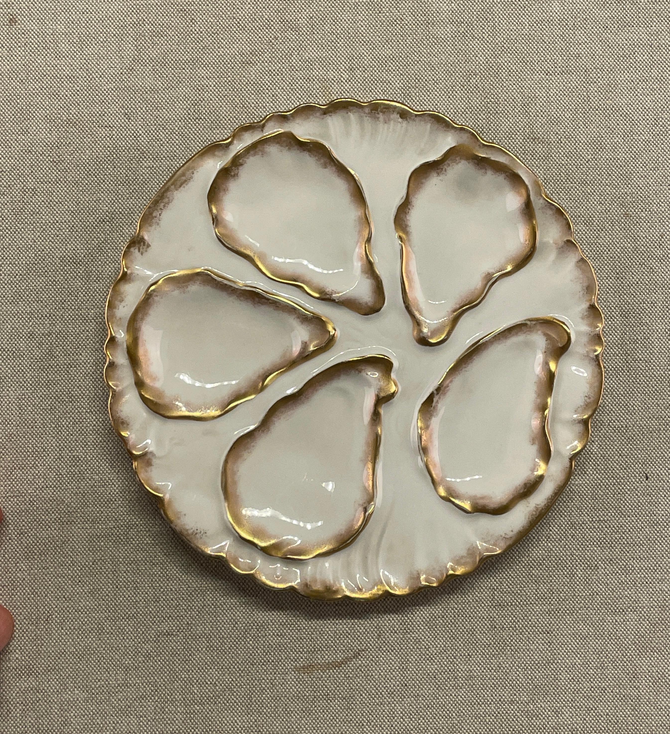 French Porcelain Oyster Plates Haviland Limoges, Set of 6  For Sale 5