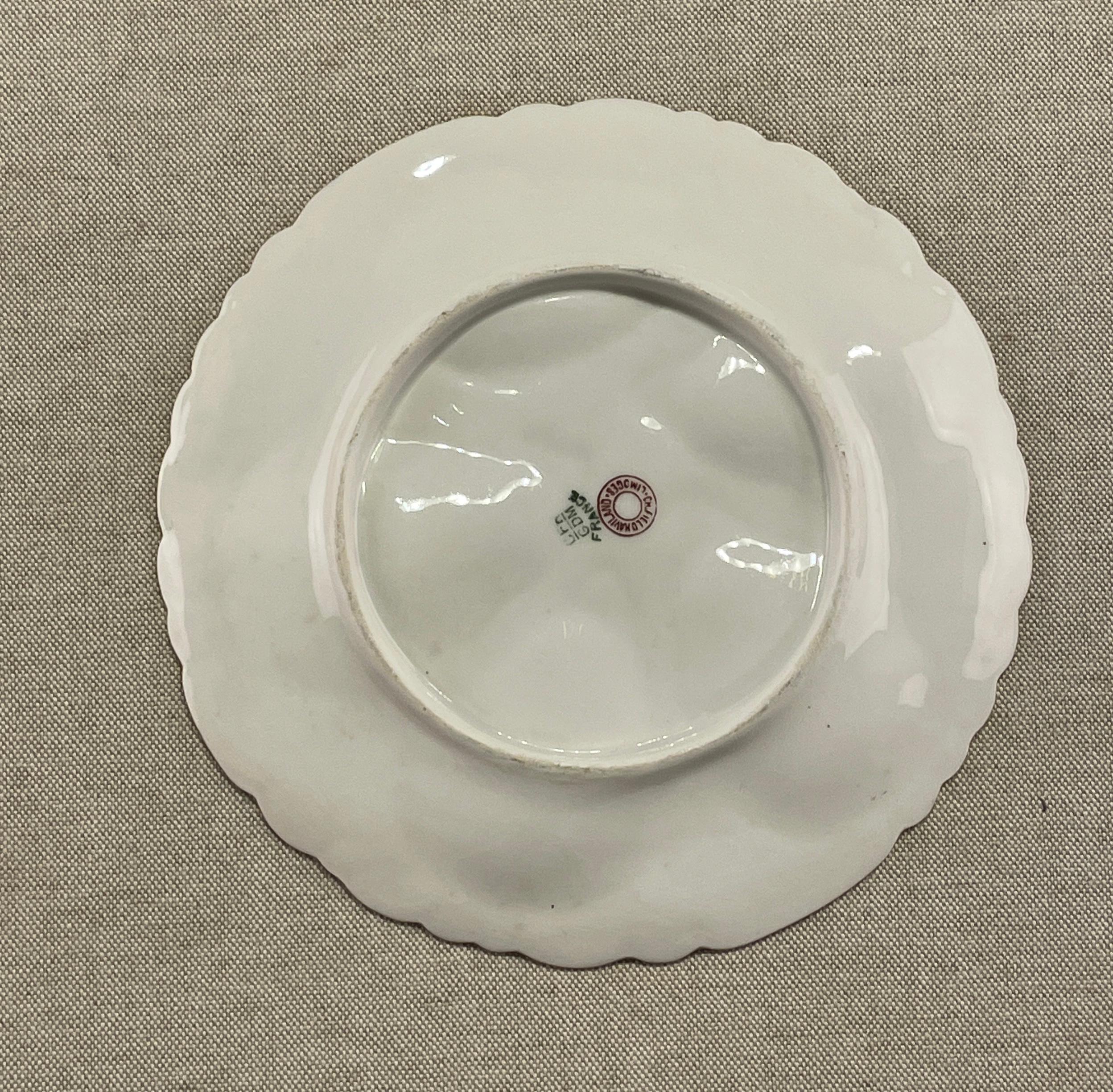 French Porcelain Oyster Plates Haviland Limoges, Set of 6  For Sale 7