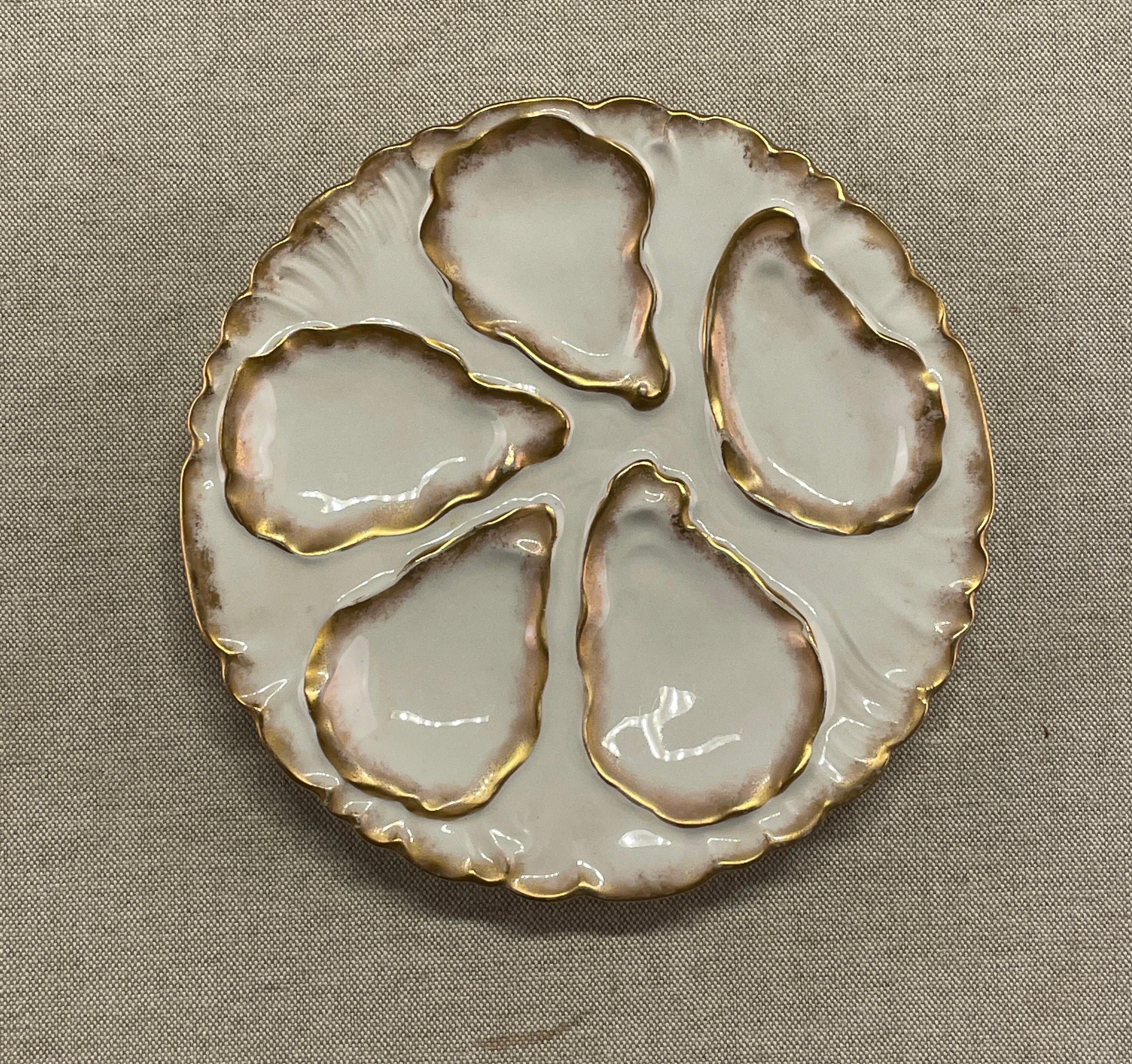 French Porcelain Oyster Plates Haviland Limoges, Set of 6  For Sale 8