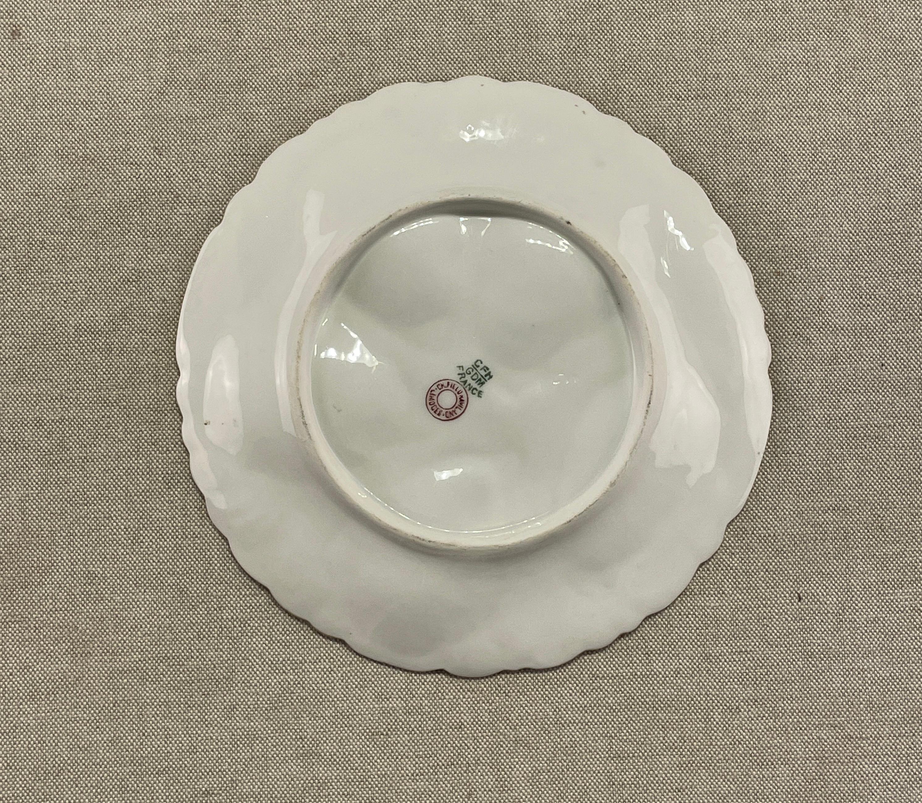 Ceramic French Porcelain Oyster Plates Haviland Limoges, Set of 6  For Sale
