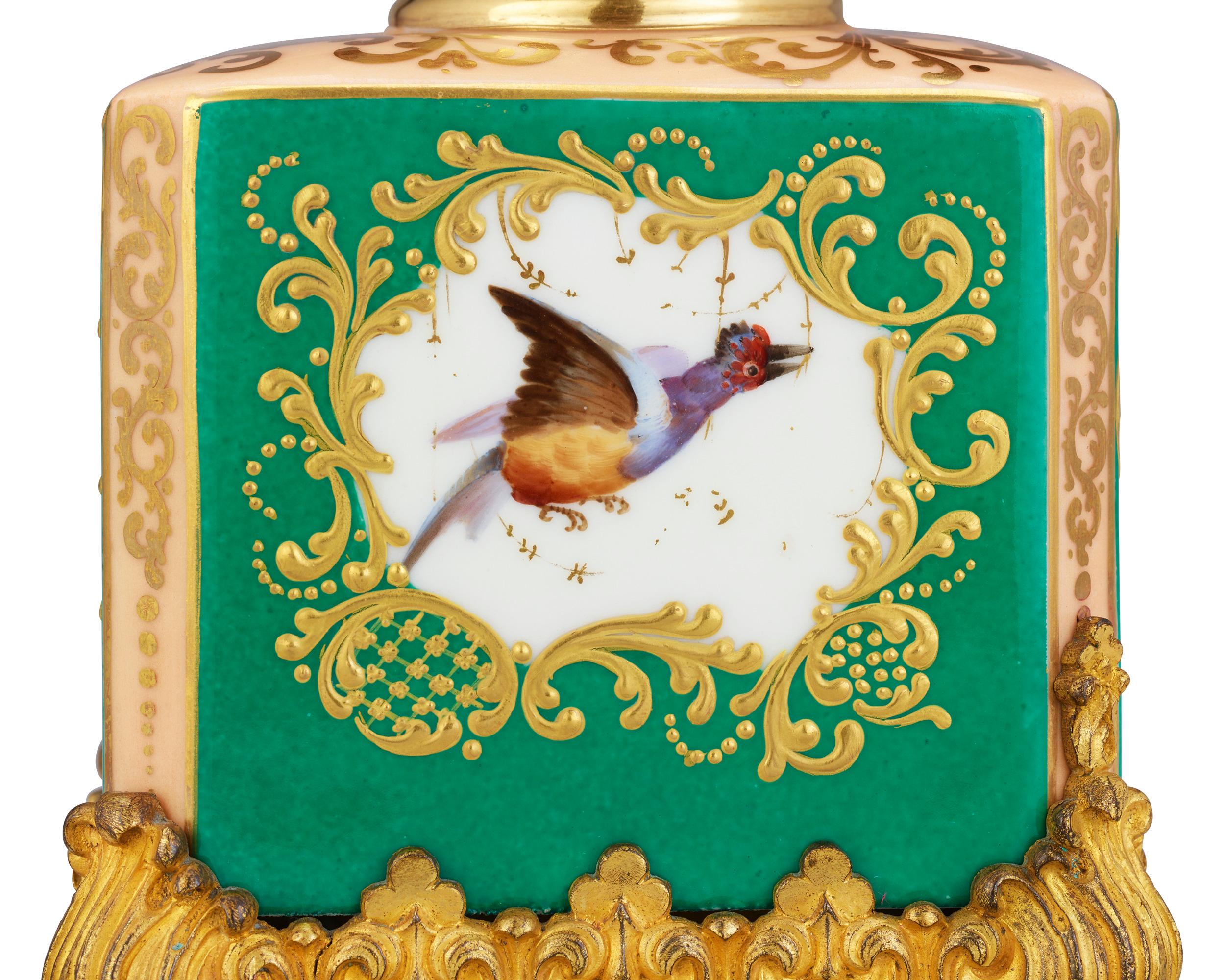 Rococo French Porcelain Perfume Bottle For Sale