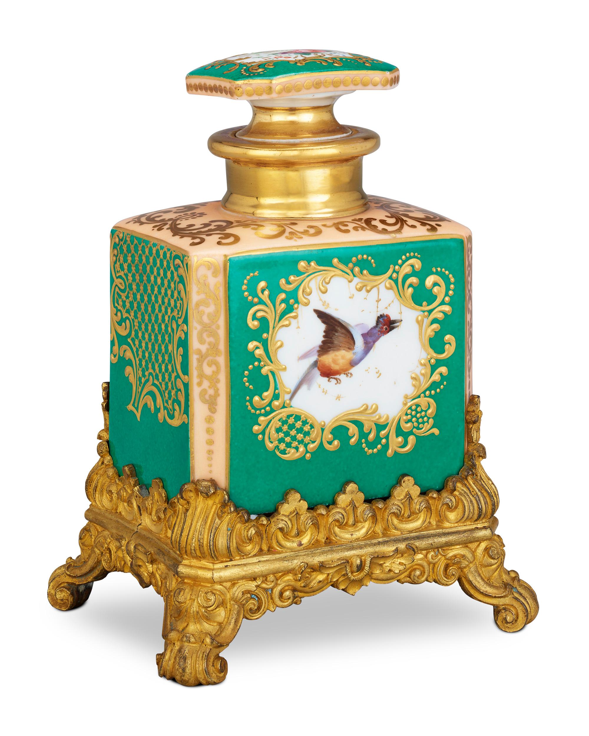 French Porcelain Perfume Bottle In Good Condition For Sale In New Orleans, LA