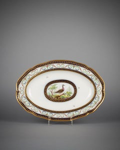 French Porcelain Platter, Sevres, Dated 1792