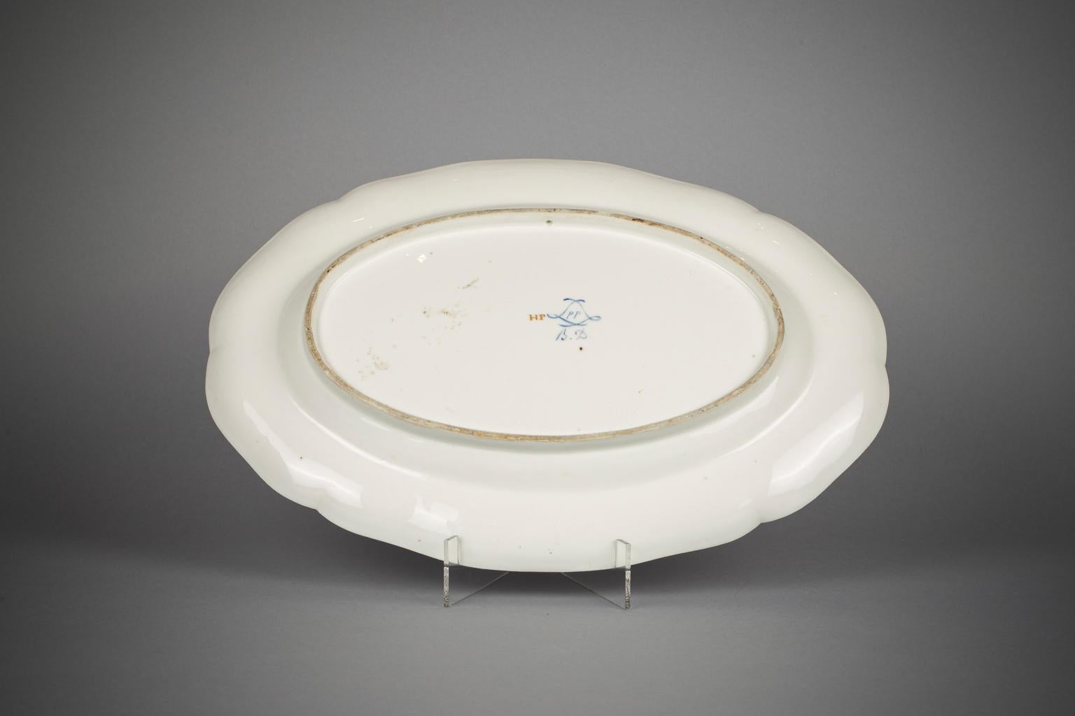 Late 18th Century French Porcelain Platter, Sevres, Dated 1792 For Sale