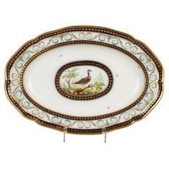 Plato de porcelana francesa, Sevres, fechado en 1792