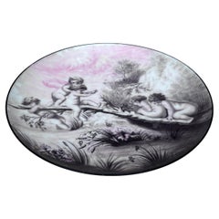 French Porcelain Puttis Platter Circa 1900
