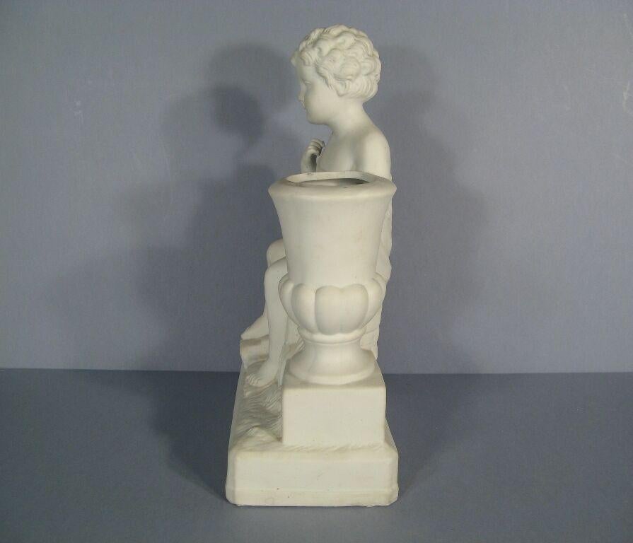 French Porcelain Sculpture/Vase: Child with Medici Vase -1Y13 5