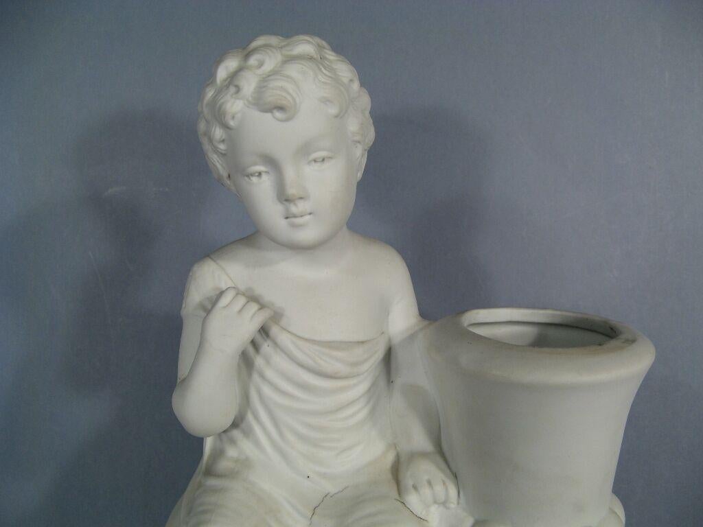 French Porcelain Sculpture/Vase: Child with Medici Vase -1Y13 2