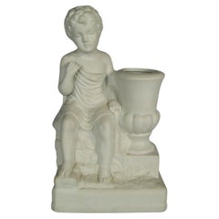 French Porcelain Sculpture/Vase: Child with Medici Vase -1Y13
