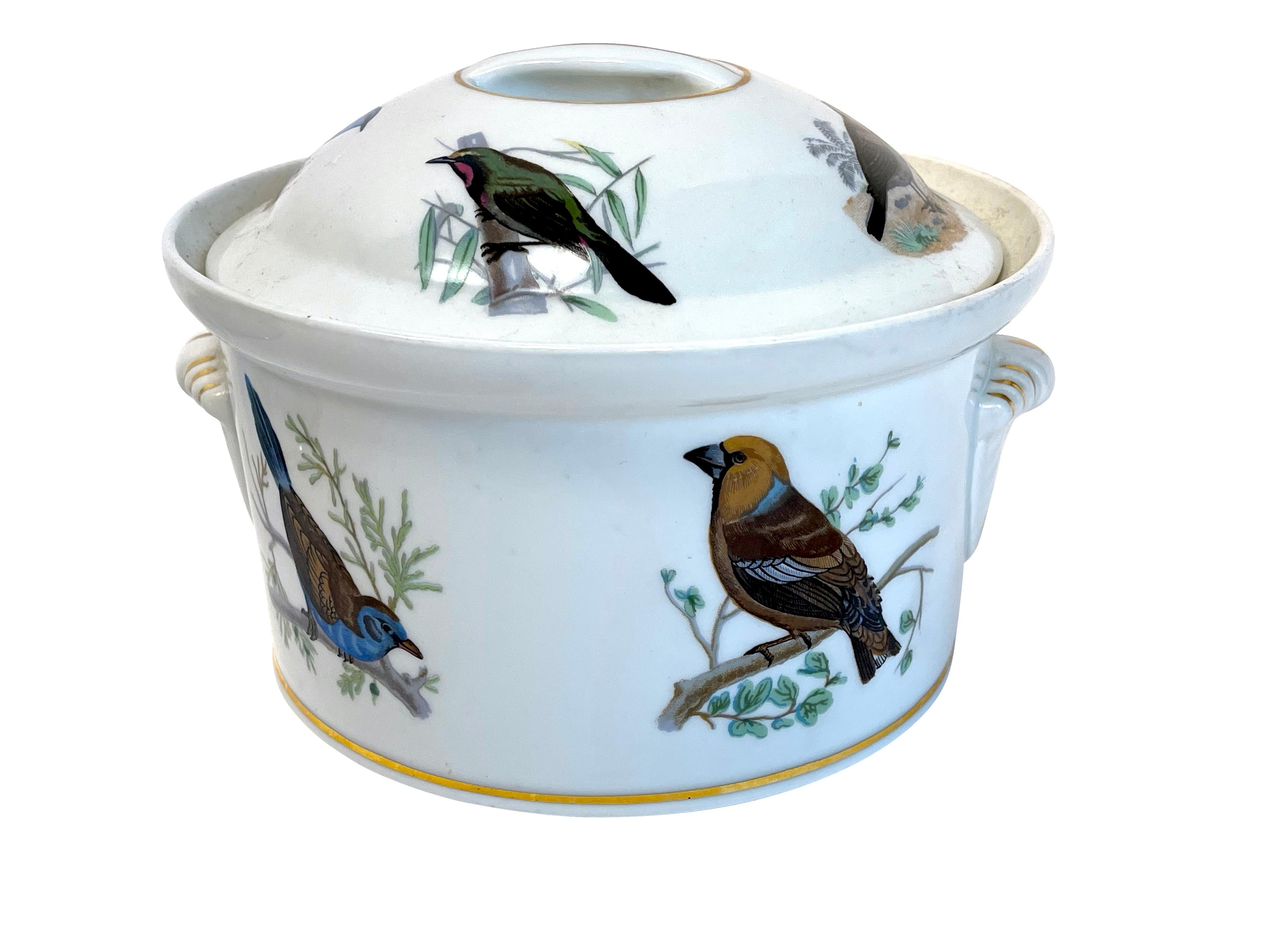 Le Faune Birds Lourioux Fire Proof French Porcelain Casseroles  For Sale 1