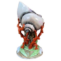French Porcelain Shell & Coral Vase, Circa 1880