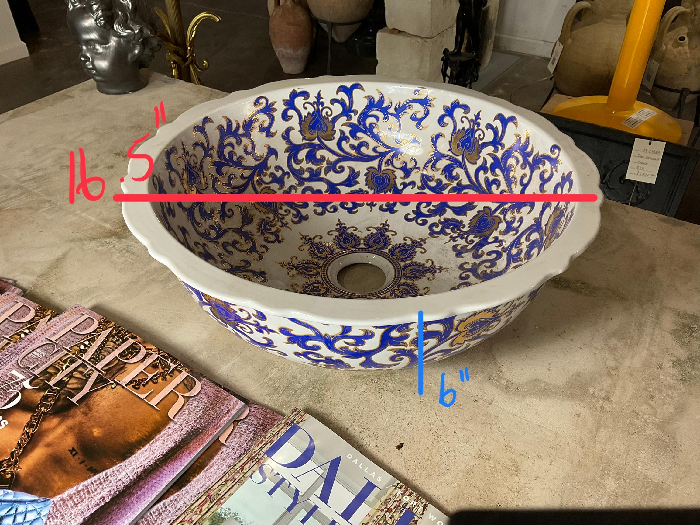 French Porcelain Sink Bowl For Sale 1