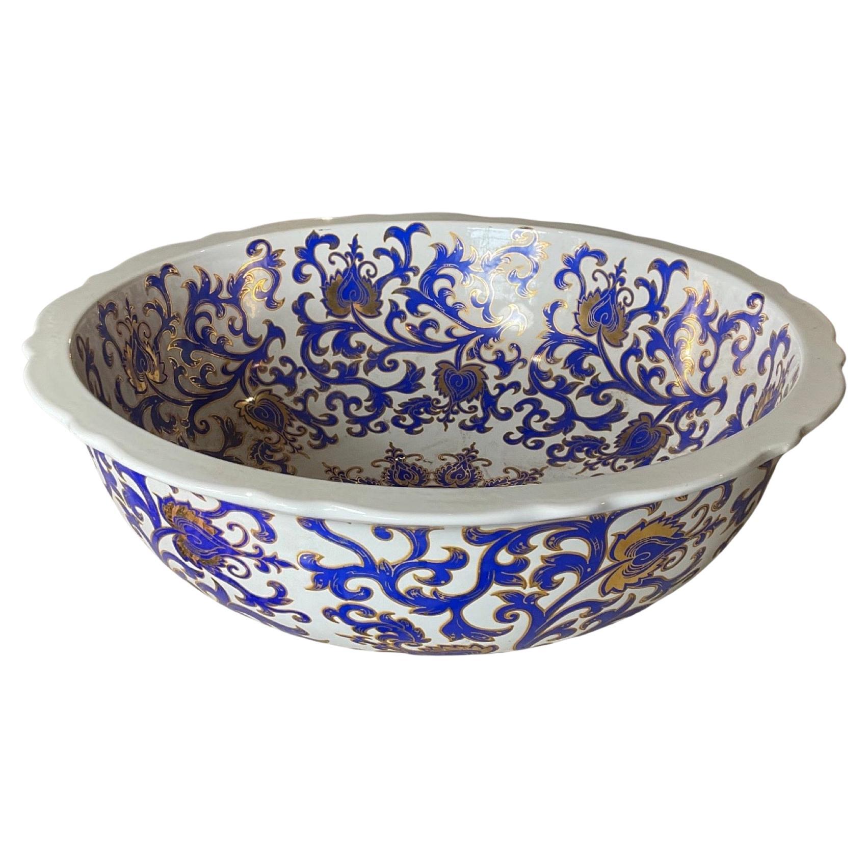 French Porcelain Sink Bowl For Sale