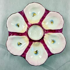 French Porcelain Six Well ‘Eyes’ Oyster Plate