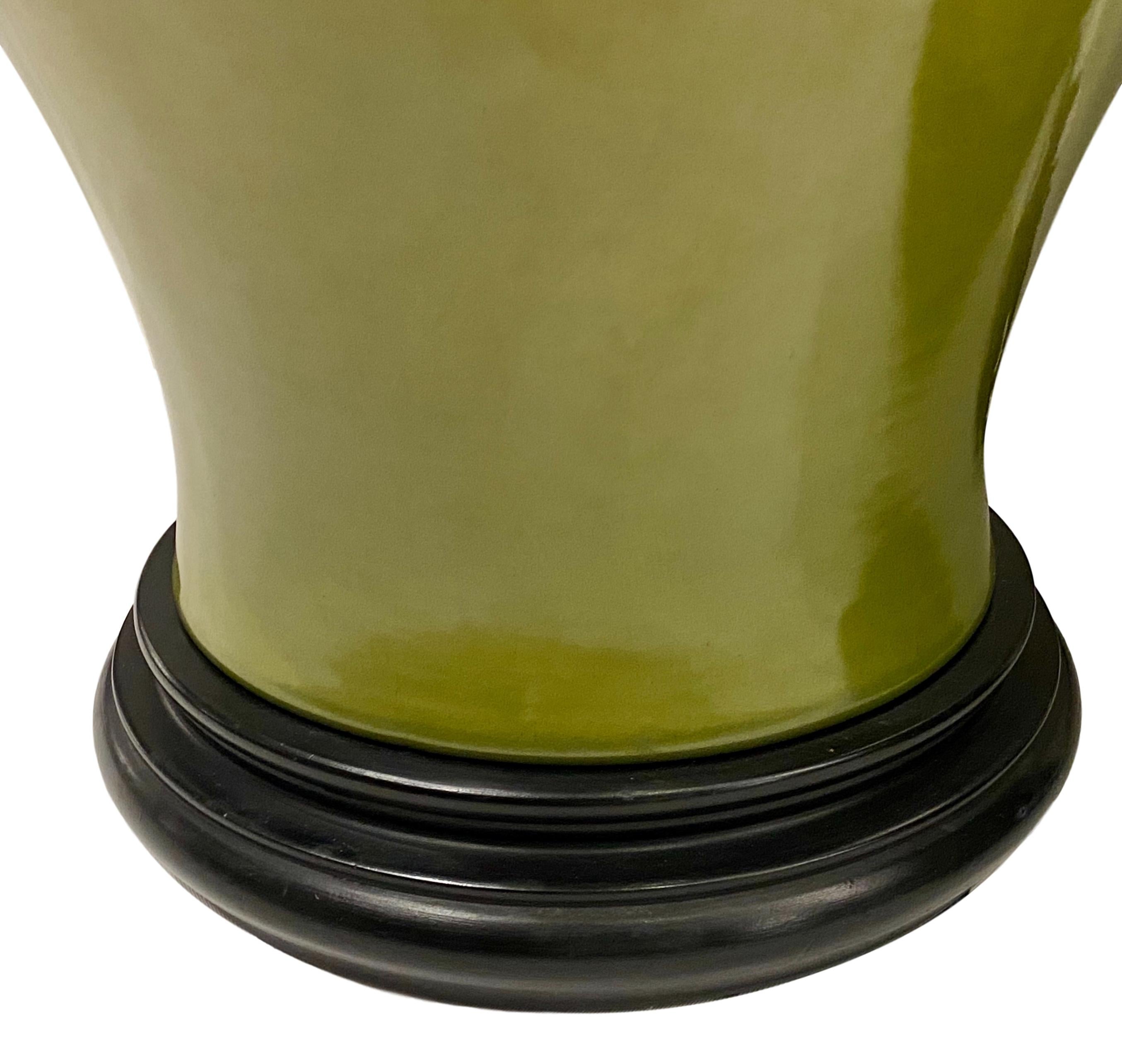 green ginger jar lamp