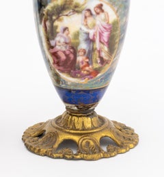 French Porcelain Table Lighters, Pair