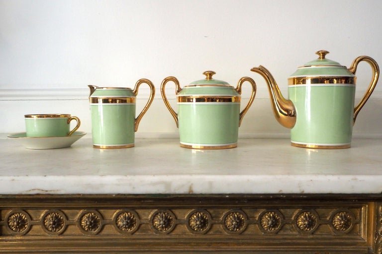 French Porcelain Tea, Coffee or Breakfast Set Reminiscent of Ladurée ...