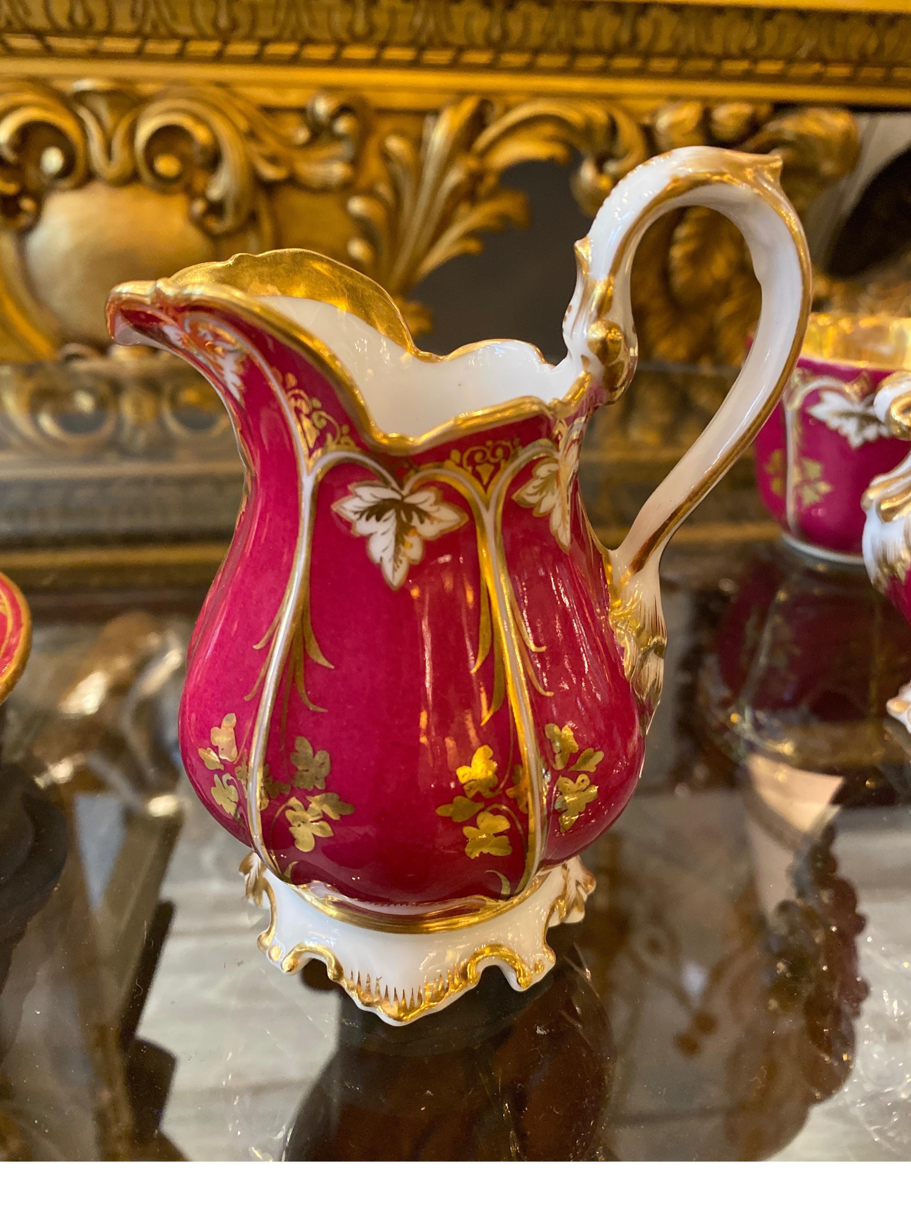 French Porcelain Tete a Tete Tea Set Circa 1875 For Sale 5