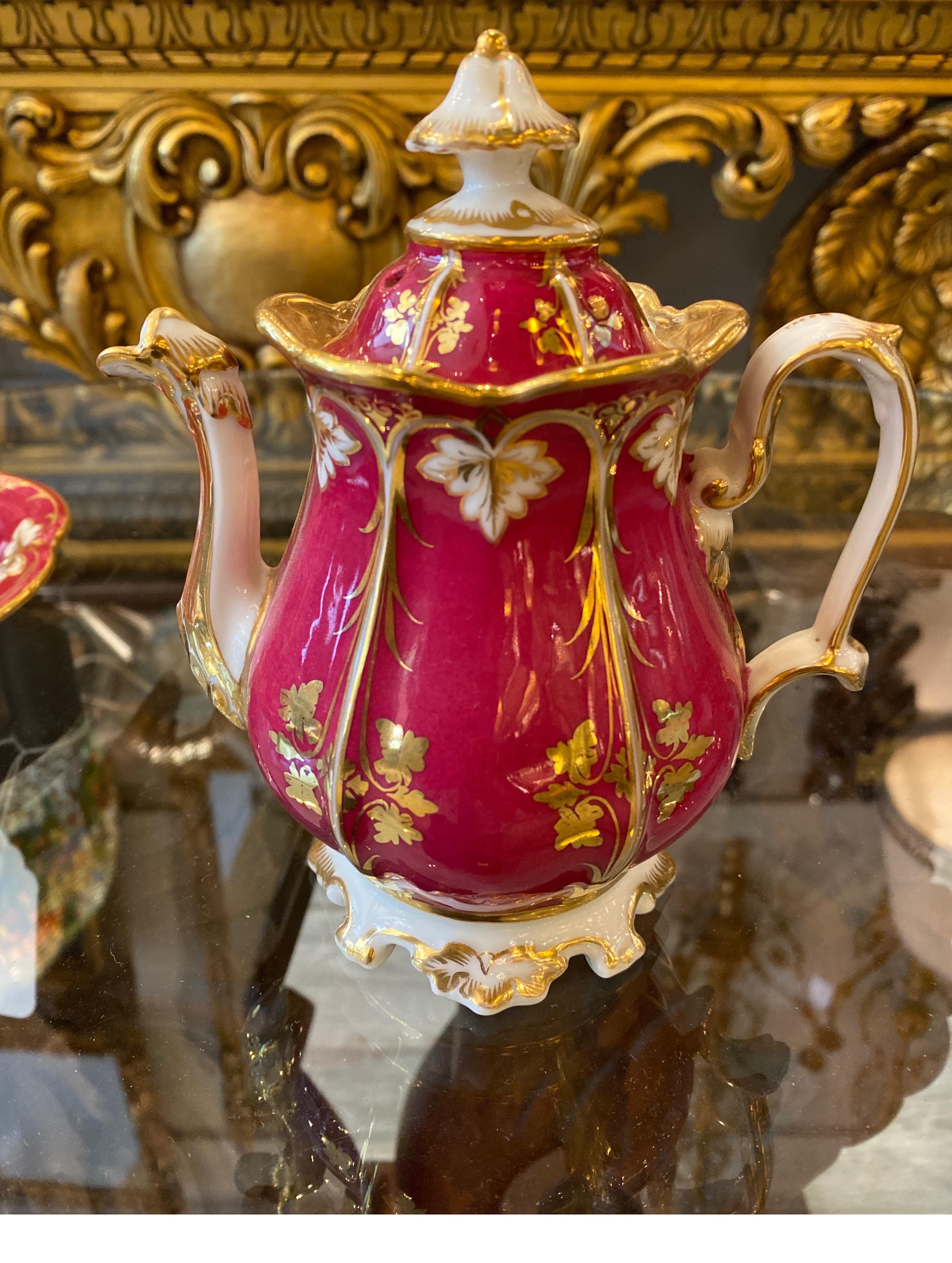Late 19th Century French Porcelain Tete a Tete Tea Set Circa 1875 For Sale
