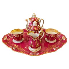 French Porcelain Tete a Tete Tea Set Circa 1875