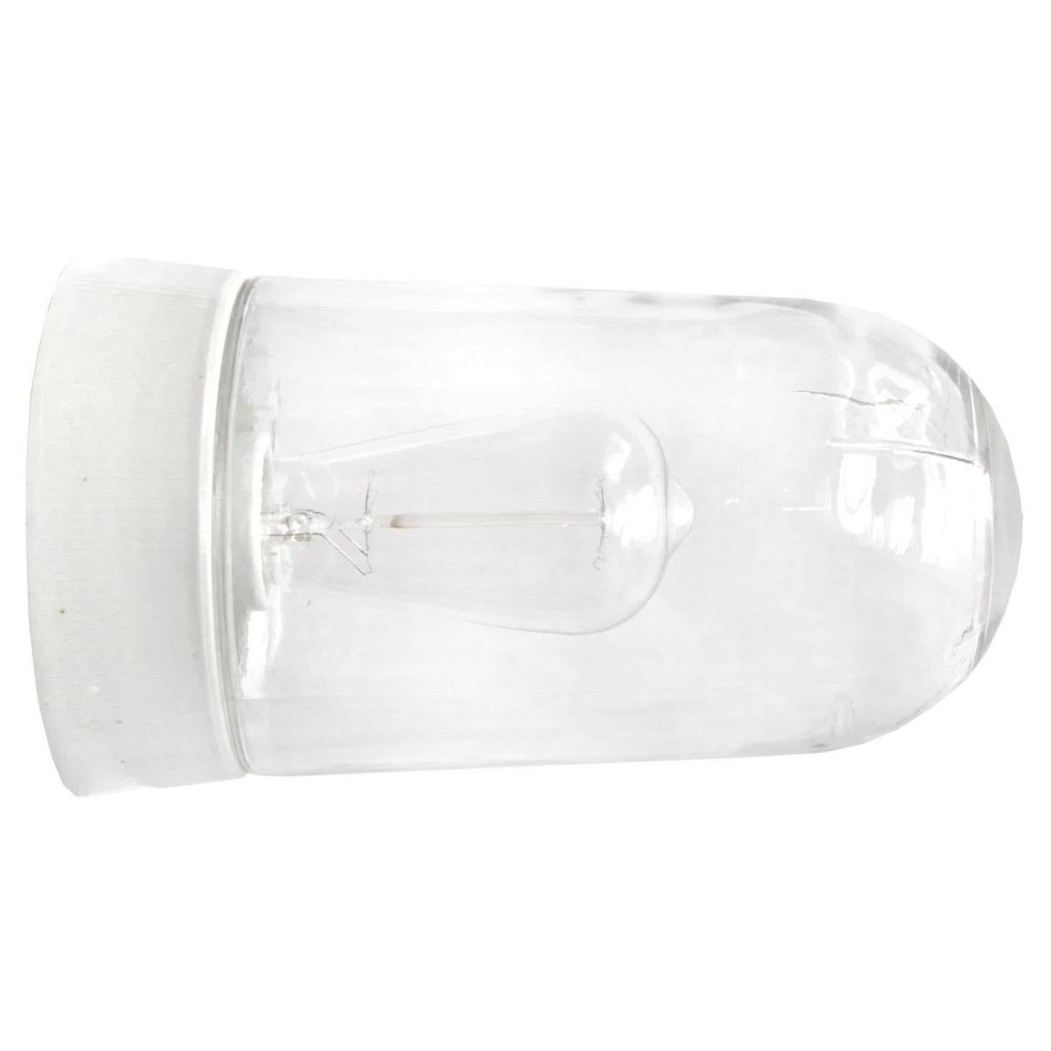 White porcelain. Clear glass.
Two conductors. No ground.

Measure: Weight 1.5 kg / 3.3 lb

Priced per individual item. All lamps have been made suitable by international standards for incandescent light bulbs, energy-efficient and LED bulbs.