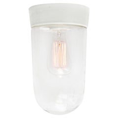 French Porcelain Vintage Industrial Clear Glass Sconces Lamps