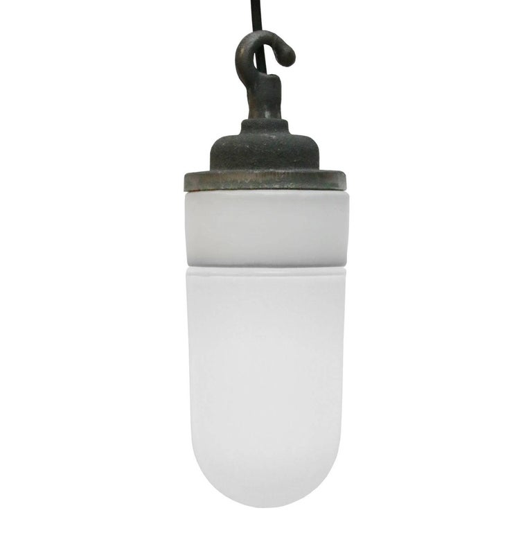 French Porcelain Vintage Opaline Glass Hanging Lamps 30x French Porcelain Vintage Opaline Glass Hanging Lamps 30x For