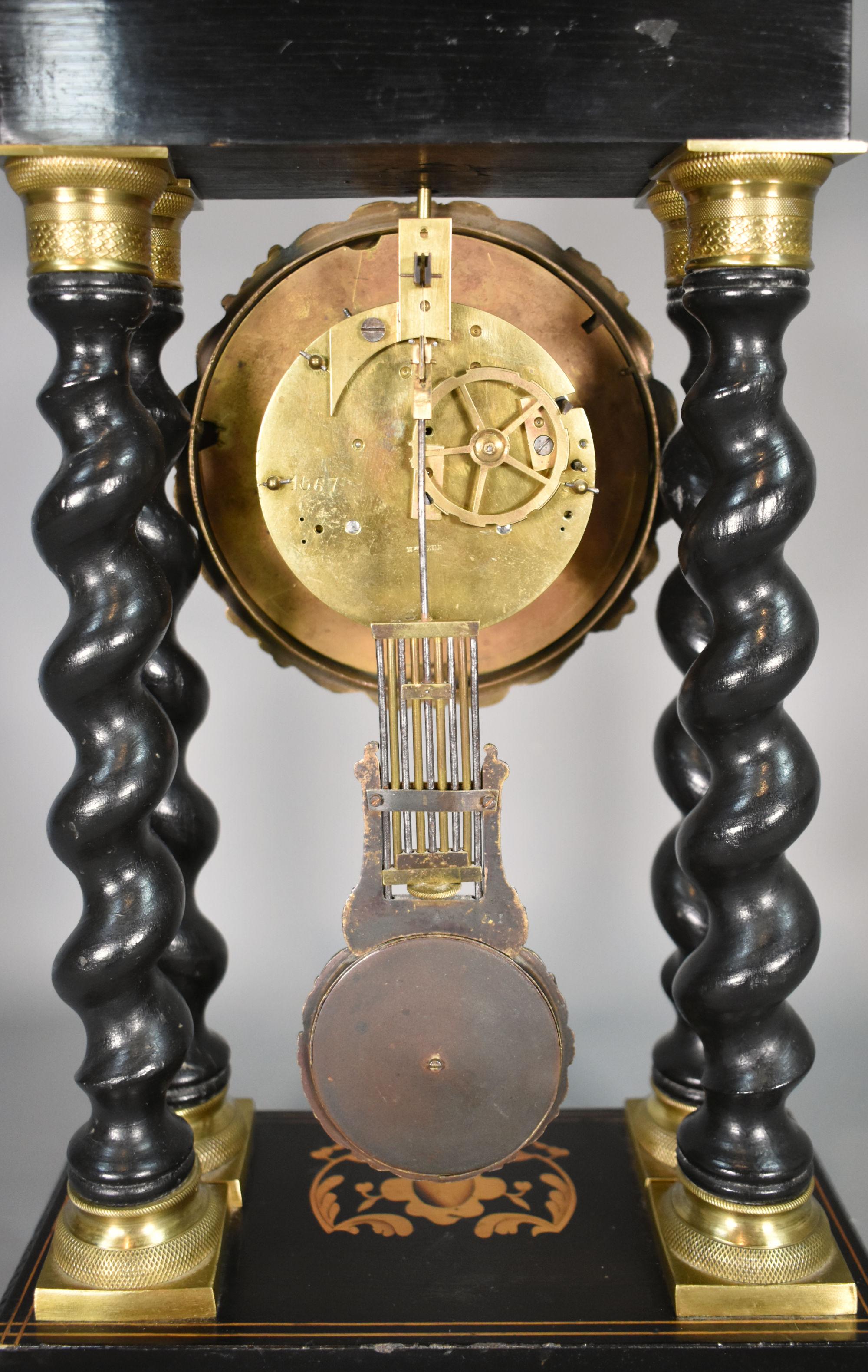Orologio a torsione d'orzo francese Portico Napoleone III in vendita 3