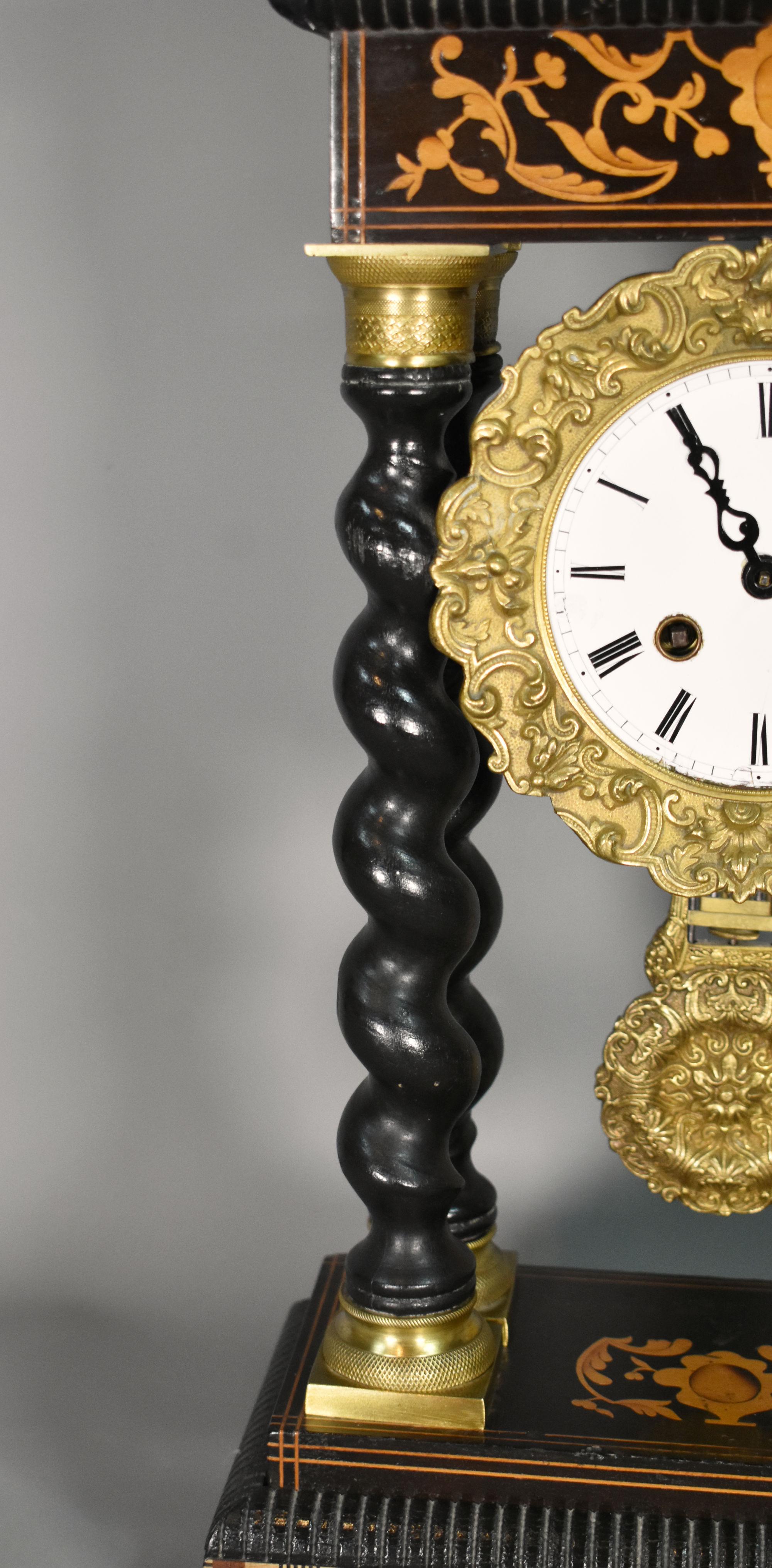 Orologio a torsione d'orzo francese Portico Napoleone III in vendita 8