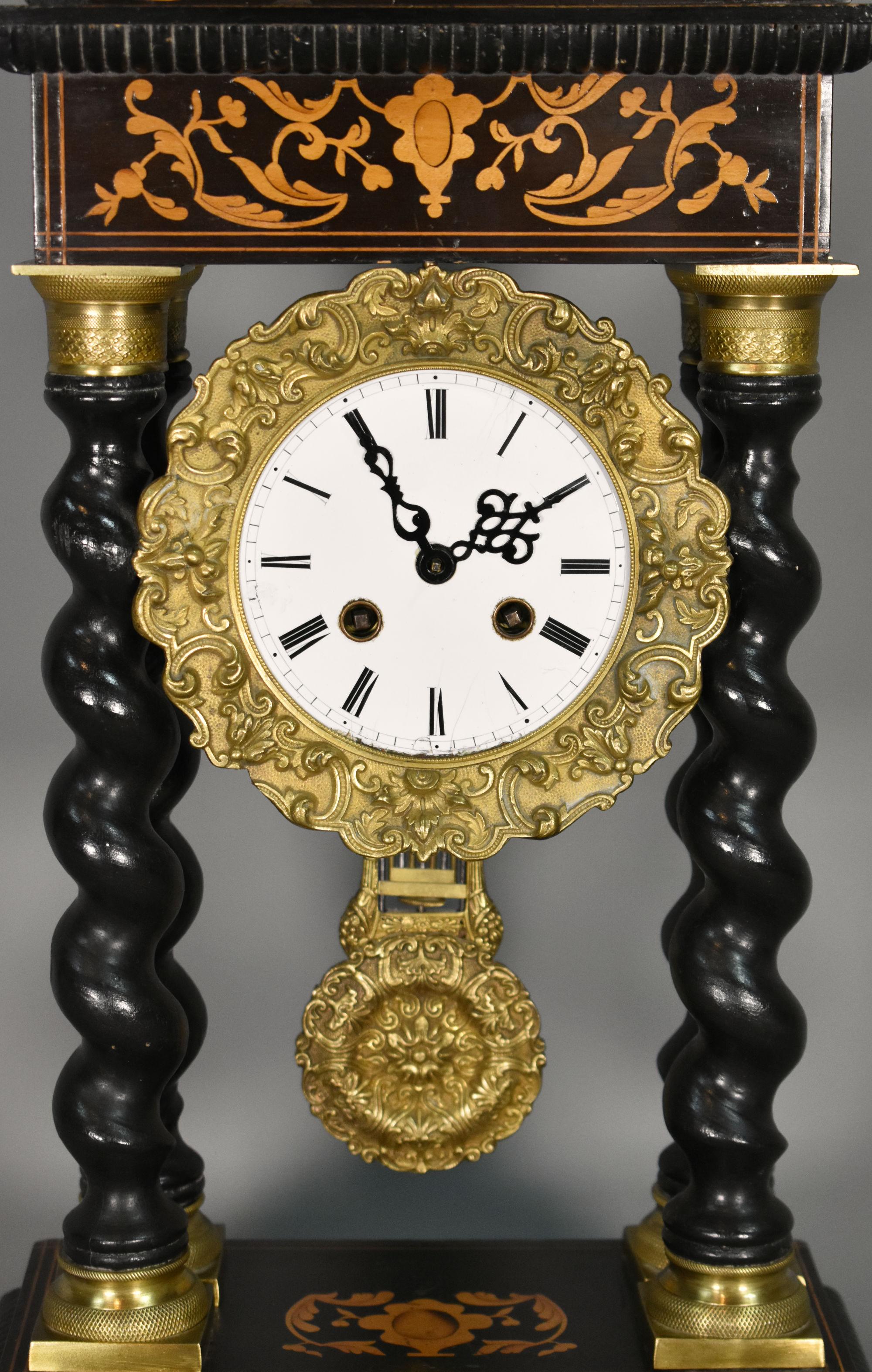 Orologio a torsione d'orzo francese Portico Napoleone III In condizioni buone in vendita a SAINTE-COLOMBE, FR