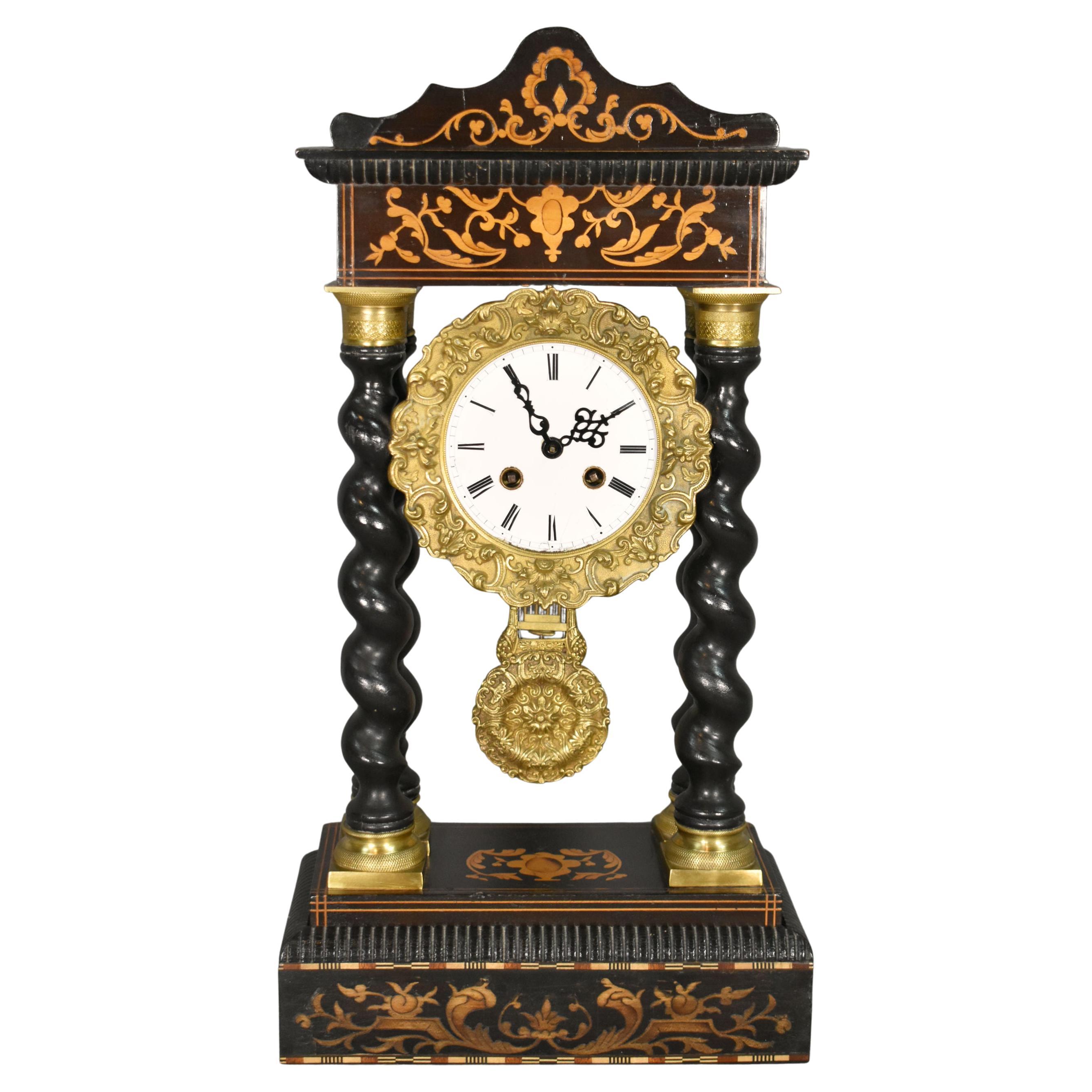 Orologio a torsione d'orzo francese Portico Napoleone III in vendita