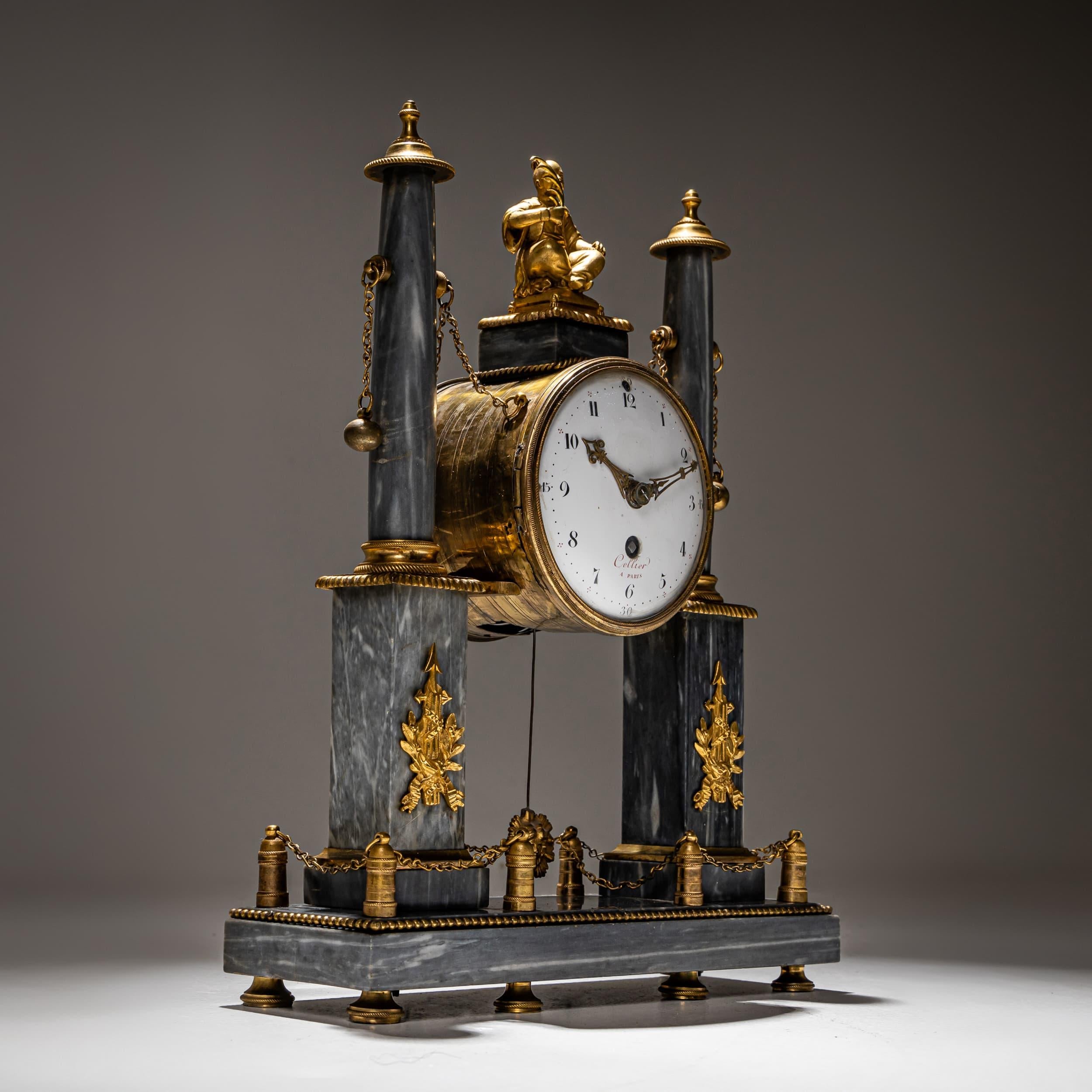 French Portico Clock Signed Cellier à Paris, 19th Century For Sale 3