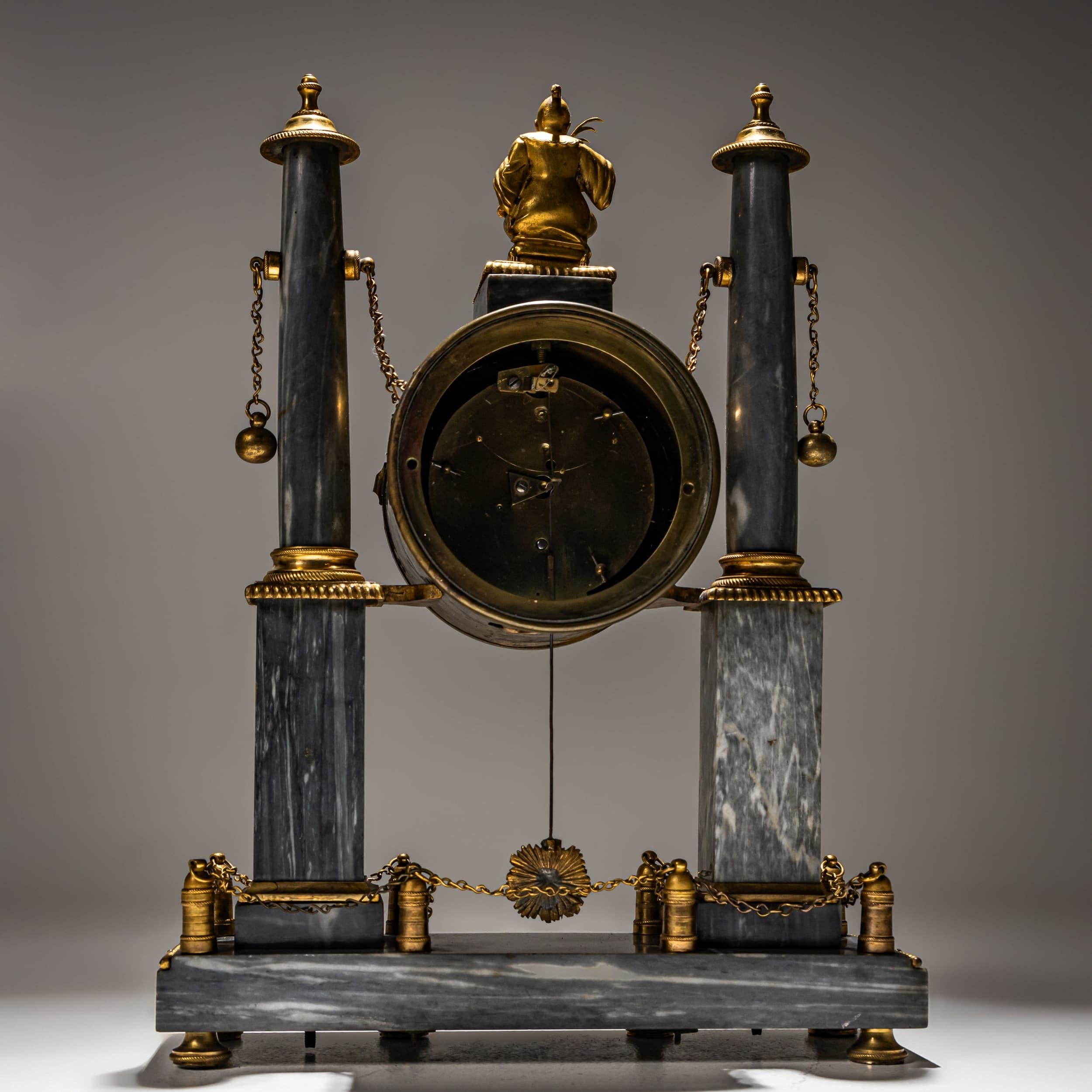 French Portico Clock Signed Cellier à Paris, 19th Century For Sale 4