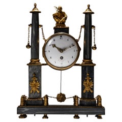 French Portico Clock Signed Cellier à Paris, 19th Century