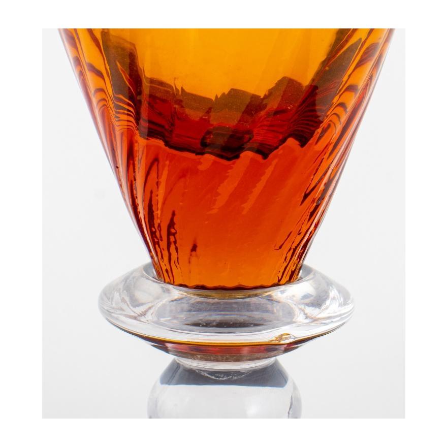 XX secolo  Oggetti da bar e da tavola francesi Portieux Bicchieri di cristallo color ambra in vendita