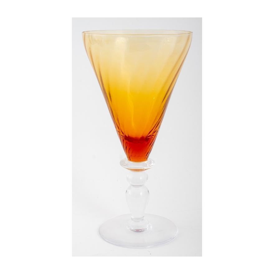 Cristal  Vaisselle de bar / vaisselle de table cristal ambré Portieux français en vente