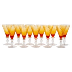 Portieux Bar-/Tischgeschirr, bernsteinfarbenes Kristall, Stemware