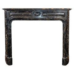 French Porto Nero Marble Mantel