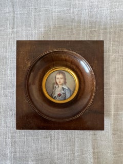 Portrait miniature d'un jeune noble français avec une étoile d'ordre, milieu du 19e C.