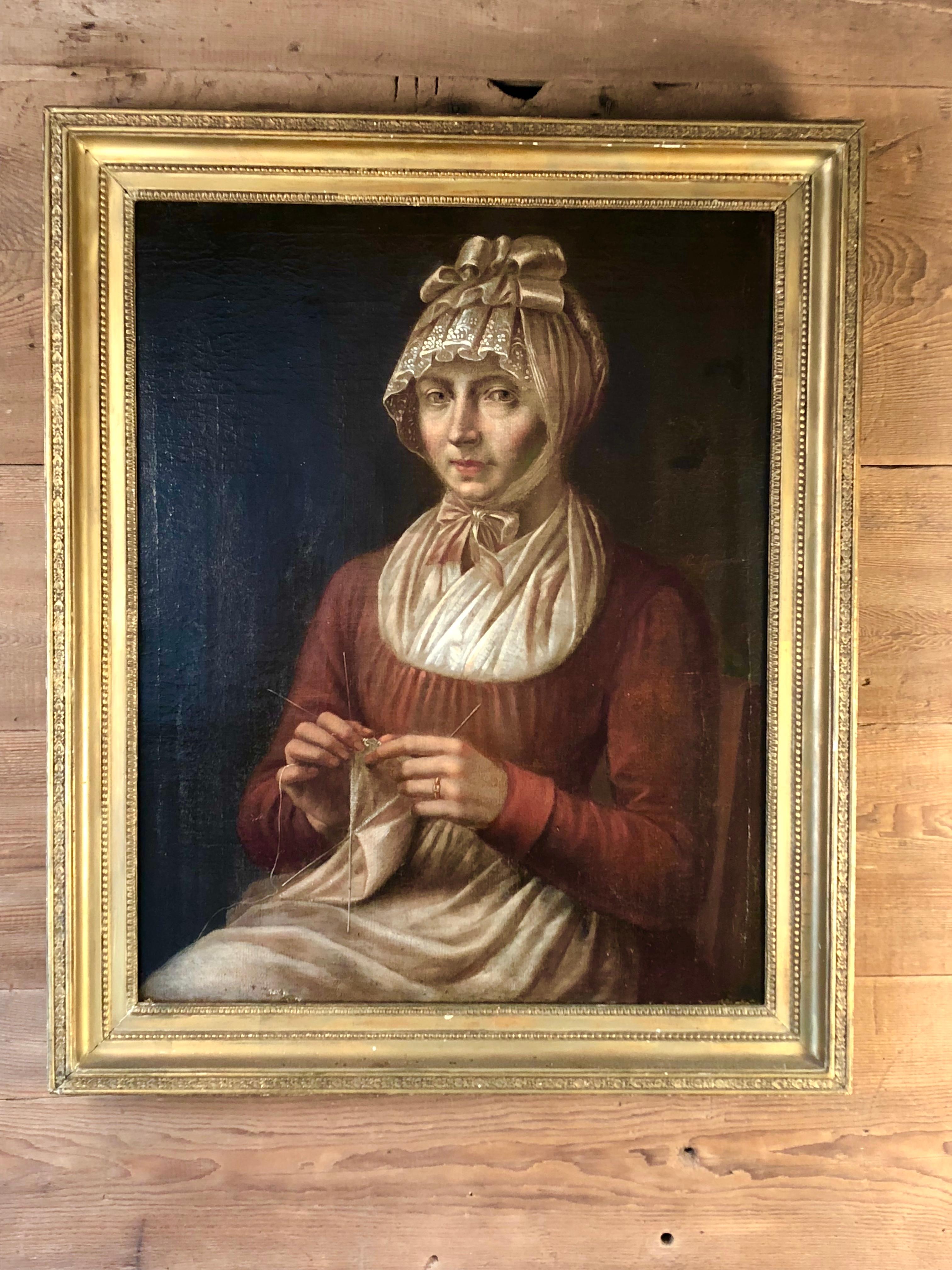 Louis XVI French Portrait of a Woman, 18th Century